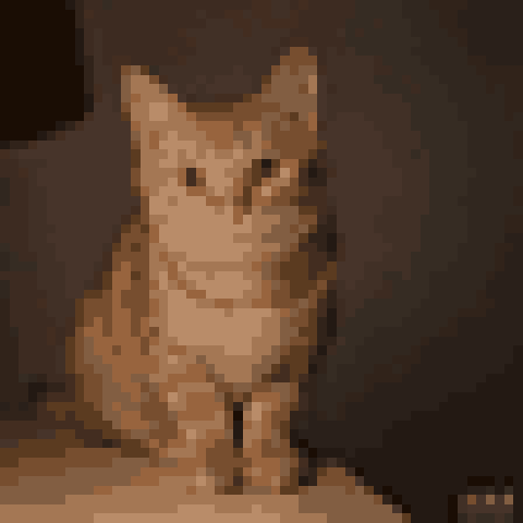 Pet photo converted to pixel art example