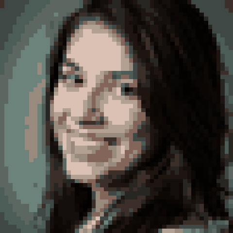 Portrait photo converted to pixel art example
