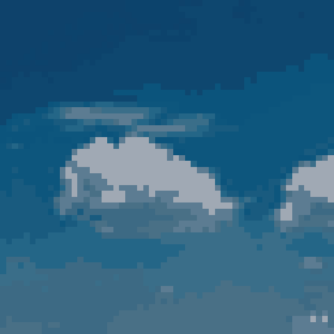 Sky photo converted to pixel art example